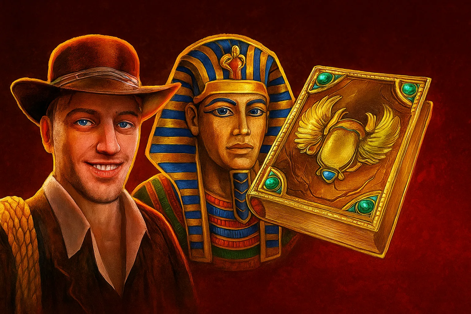 Символы слота Book of Ra: исследователь, фараон, книга